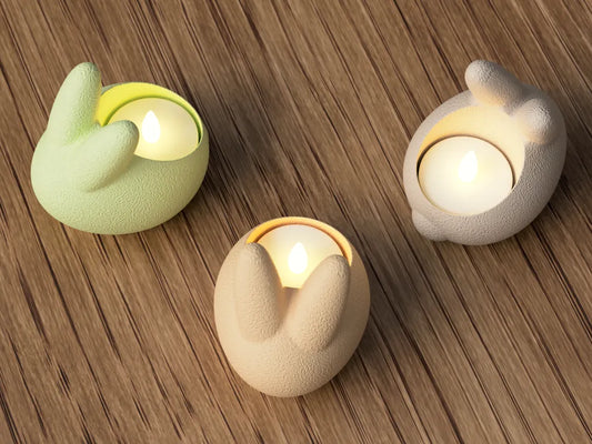 Påskehare LED-fyrfadsholder